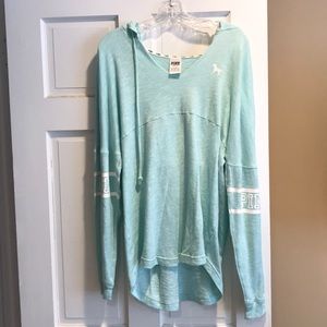 Blue throw over long sleeve shirt